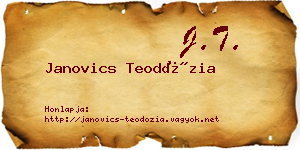 Janovics Teodózia névjegykártya